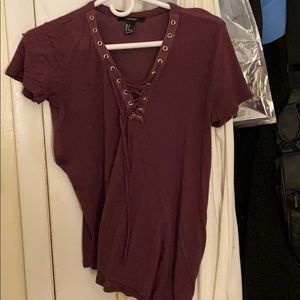Burgundy crossed shirt